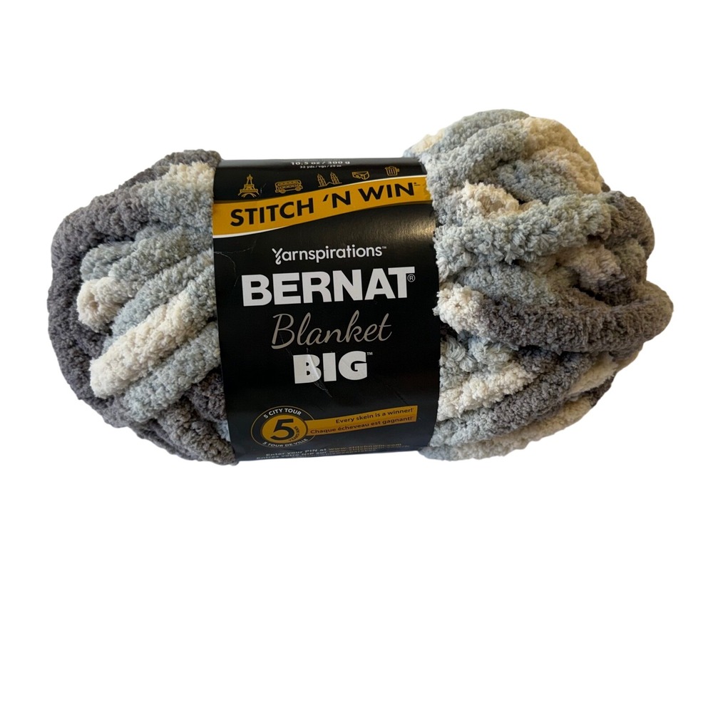 Yarnspirations Bernat Blanket Big Yarn Gray Sky Multi Color Stitch N Win